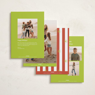 This is a poppy foil pressed holiday cards with foil pressed by Cass Loh called playful pop printing on recycled smooth signature in standard