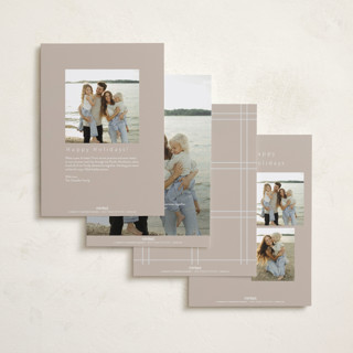 This is a crepe foil pressed holiday cards with foil pressed by Nicole Walsh called foil frame printing on recycled smooth signature in standard