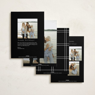 This is a noir foil pressed holiday cards with foil pressed by Nicole Walsh called foil frame printing on recycled smooth signature in standard