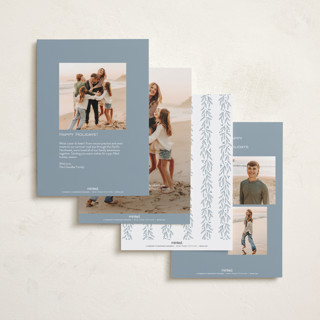 This is a winter frost foil pressed holiday cards with foil pressed by Hooray Creative called christmas garland printing on recycled smooth signature in standard