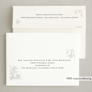 This is a fog foil pressed holiday cards with foil pressed by Julie Murray called foil branches printing on recycled smooth signature in standard