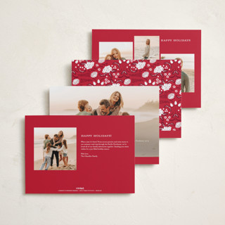 This is a poinsettia foil pressed holiday cards with foil pressed by Corinne Malesic called grace printing on recycled smooth signature in standard