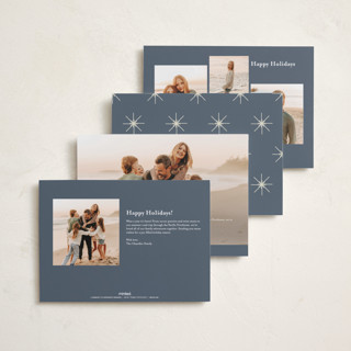 This is a blue spruce foil pressed holiday cards with foil pressed by Kate Ross called modern minimalist printing on recycled smooth signature in standard