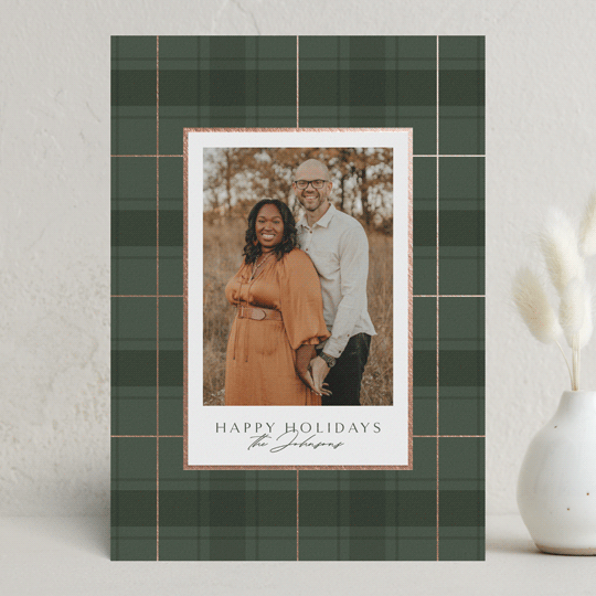 Chic Plaid FoilPressed Holiday Cards by Kate Ahn Minted