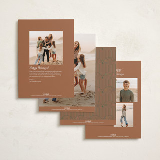 This is a juniper foil pressed holiday cards with foil pressed by Leah Bisch called criss cross printing on recycled smooth signature in standard