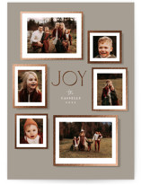 This is a grey foil stamped holiday card by Jennifer Wick called Family keepsakes with foil-pressed printing on recycled smooth signature in standard.