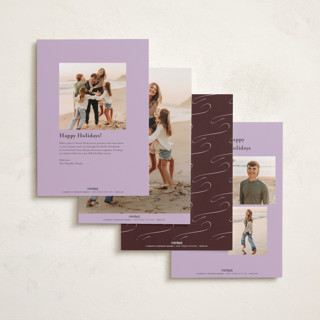 This is a plum foil pressed holiday cards with foil pressed by Megan Davis called cotillion printing on recycled smooth signature in standard