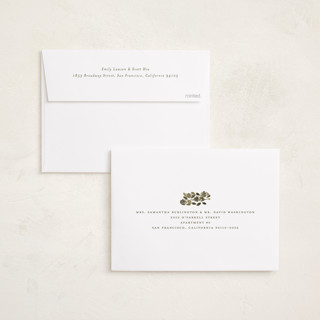 This is a olive foil pressed holiday cards with foil pressed by Meagan Christensen called abundance printing on recycled smooth signature in standard