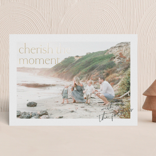Cherish the moment FoilPressed Holiday Cards by Liz Conley Minted