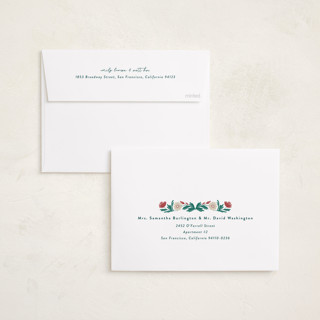 This is a pine foil pressed holiday cards with foil pressed by Amy Kross called laurel edge printing on recycled smooth signature in standard