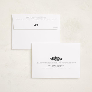 This is a coal foil pressed holiday cards with foil pressed by Jenna Holcomb called merry floral toile printing on recycled smooth signature in standard