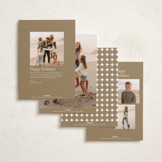 This is a snow foil pressed holiday cards with foil pressed by Yaling Hou Suzuki called holiday elegance printing on recycled smooth signature in standard