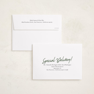 This is a forest foil pressed holiday cards with foil pressed by Karidy Walker called oh what fun script printing on recycled smooth signature in standard