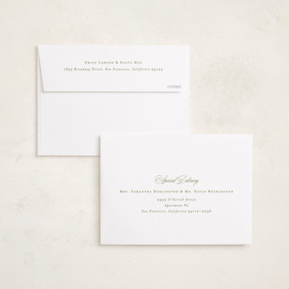This is a tinsel foil pressed holiday cards with foil pressed by Kelly Schmidt called striped elegance printing on recycled smooth signature in standard