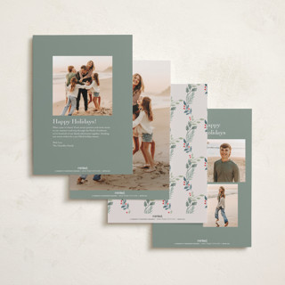 This is a holly foil pressed holiday cards with foil pressed by Elly called a gentle bow printing on recycled smooth signature in standard