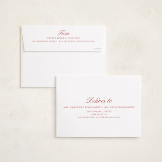 This is a ruby foil pressed holiday cards with foil pressed by Alston Foster called evermore printing on recycled smooth signature in standard