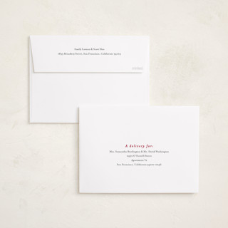 This is a poinsettia foil pressed holiday cards with foil pressed by Angela Thompson called linen stripes printing on recycled smooth signature in standard