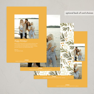 This is a lemon tart foil pressed holiday cards with foil pressed by Alethea and Ruth called joy wreath snapshots printing on recycled smooth signature in standard