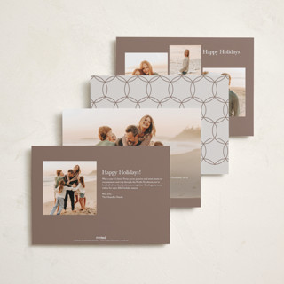 This is a cinnamon foil pressed holiday cards with foil pressed by Hooray Creative called elegantly married printing on recycled smooth signature in standard