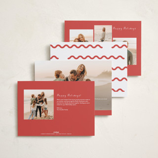 This is a candy cane foil pressed holiday cards with foil pressed by Blustery August called party squiggle printing on recycled smooth signature in standard
