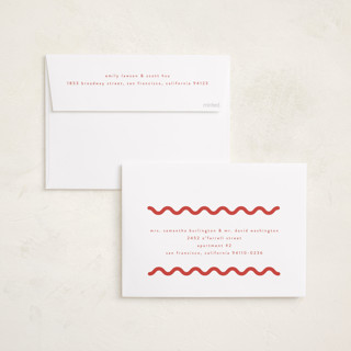 This is a candy cane foil pressed holiday cards with foil pressed by Blustery August called party squiggle printing on recycled smooth signature in standard
