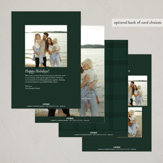 This is a evergreen foil pressed holiday cards with foil pressed by Carolyn Nicks called side greeting printing on recycled smooth signature in standard