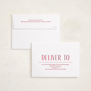 This is a peppermint foil pressed holiday cards with foil pressed by Kacey Kendrick Wagner called merry statement printing on recycled smooth signature in standard