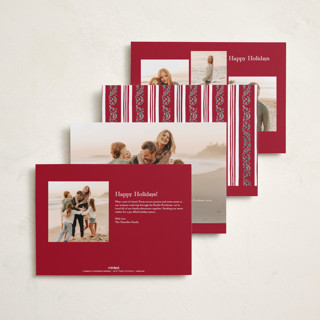 This is a cherry foil pressed holiday cards with foil pressed by Chris Griffith called engraved holiday printing on recycled smooth signature in standard