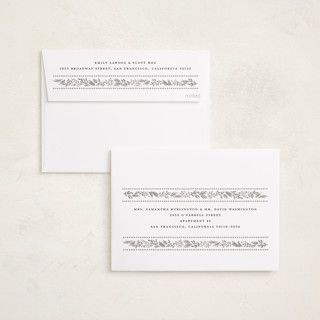 This is a cranberry foil pressed holiday cards with foil pressed by Laura Hankins called gilt greens printing on recycled smooth signature in standard