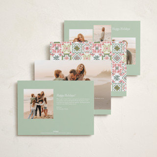 This is a vanilla foil pressed holiday cards with foil pressed by Makewells called tiles printing on recycled smooth signature in standard