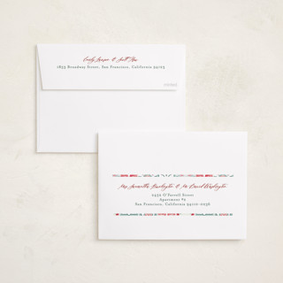 This is a festive foil pressed holiday cards with foil pressed by Makewells called tiles printing on recycled smooth signature in standard