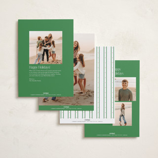 This is a preppy foil pressed holiday cards with foil pressed by Susan Zinader called swiss dot ribbon printing on recycled smooth signature in standard