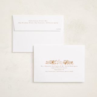 This is a eggnog foil pressed holiday cards with foil pressed by Julie Murray called and a partridge printing on recycled smooth signature in standard
