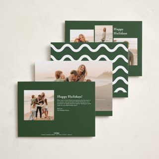 This is a evergreen foil pressed holiday cards with foil pressed by Jessica Williams called round and round printing on recycled smooth signature in standard