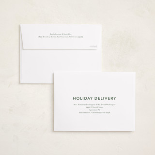 This is a evergreen foil pressed holiday cards with foil pressed by Jessica Williams called round and round printing on recycled smooth signature in standard