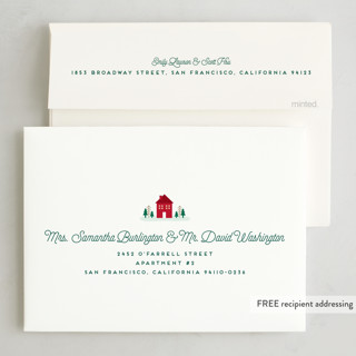 This is a noble fir foil pressed holiday cards with foil pressed by Erica Krystek called new stop printing on recycled smooth signature in standard