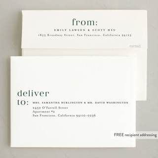 This is a wreath foil pressed holiday cards with foil pressed by Emily Betts called gilded merry & bright printing on recycled smooth signature in standard