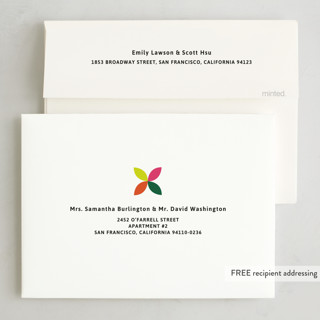 This is a neon foil pressed holiday cards with foil pressed by Inkblot Design called bold border printing on recycled smooth signature in standard