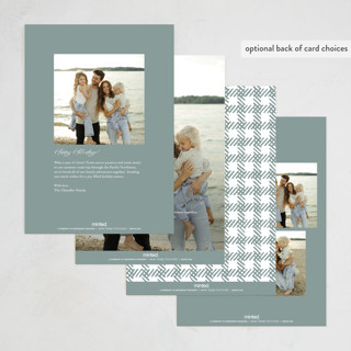 This is a wintermint foil pressed holiday cards with foil pressed by Carrie ONeal called patchwork quilt printing on recycled smooth signature in standard