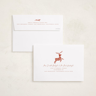 This is a peppermint foil pressed holiday cards with foil pressed by Pink House Press called filled with love printing on recycled smooth signature in standard