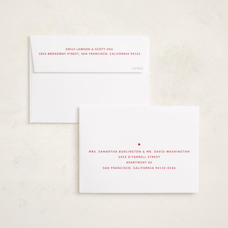 This is a santa foil pressed holiday cards with foil pressed by Sumak Studio called full of happiness printing on recycled smooth signature in standard