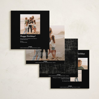 This is a licorice foil pressed holiday cards with foil pressed by Tamara Hilje called holiday soneto printing on recycled smooth signature in standard