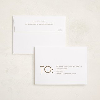 This is a vanilla foil pressed holiday cards with foil pressed by Snow and Ivy called bold type printing on recycled smooth signature in standard