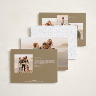 This is a golden foil pressed holiday cards with foil pressed by Jessica Williams called glitter printing on recycled smooth signature in standard