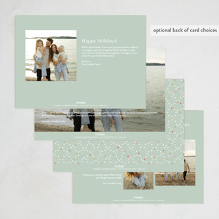 This is a coal foil pressed holiday cards with foil pressed by Kimberly Morgan called holiday photo grid printing on recycled smooth signature in standard