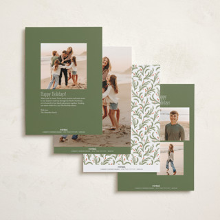 This is a snow foil pressed holiday cards with foil pressed by Laura Hankins called curling ribbon printing on recycled smooth signature in standard