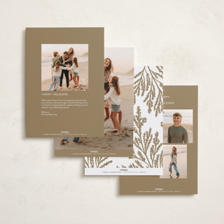 This is a snow foil pressed holiday cards with foil pressed by Owl and Toad called peace on earth sparkle printing on recycled smooth signature in standard