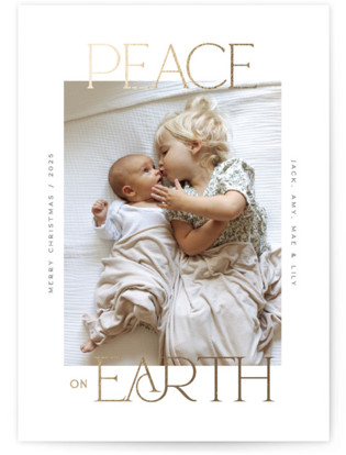 Peace on Earth Sparkle Foil-Pressed Holiday Cards