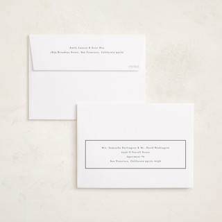 This is a evergreen foil pressed holiday cards with foil pressed by Nicole Walsh called minimalist frame printing on recycled smooth signature in standard