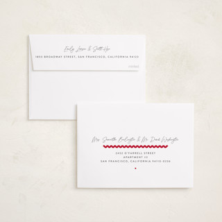 This is a creme foil pressed holiday cards with foil pressed by mo kelley called rick rack frame printing on recycled smooth signature in standard